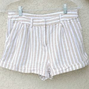 Love Tree Linen Blend Striped Shorts